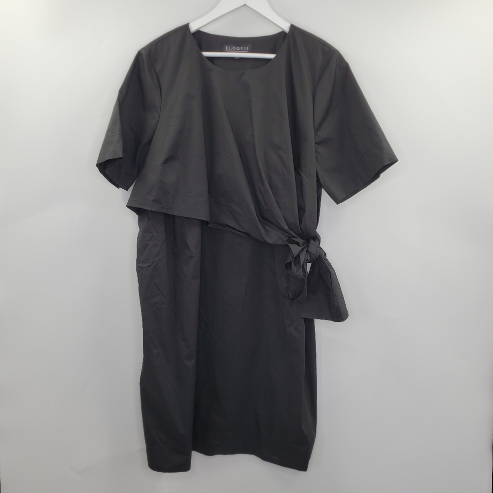 Eloquii Black Oragami Dress Career Casual LBD NEW